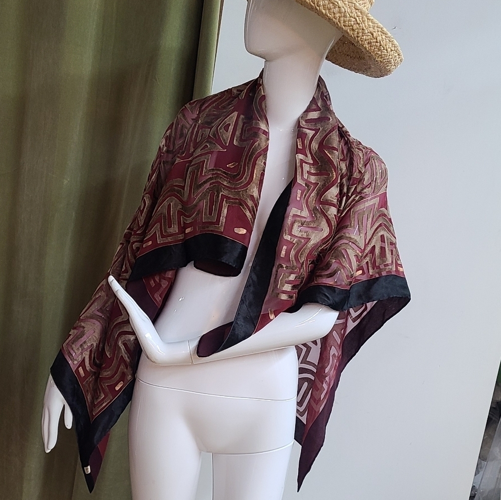 Japan Burgundy Chiffon Scarf